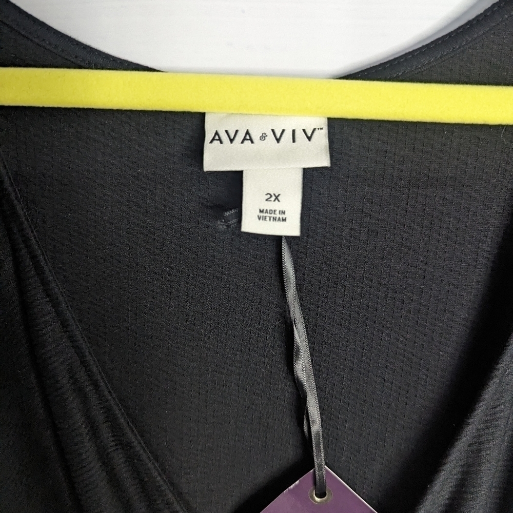 NWT Ava & Viv Black Textured Dress w/ Pockets XXL, 2X - Picture 5 of 5